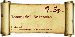 Tamaskó Szironka névjegykártya